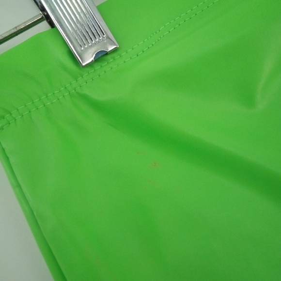 NWT Fashion Nova Rough Rider Biker Shorts Neon Lime Green M Vegan Leather Style - Picture 9 of 9